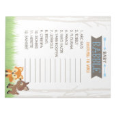 Word Scramble Blue Woodland Baby shower Game Pack Notitieblok (Voorkant)