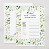 WORD-scramble bridal baby shower game Kaart (Voorkant / Achterkant)