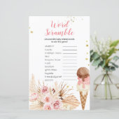 Word Scramble Game Boho Pampas Grass Ice crème (Staand voorkant)