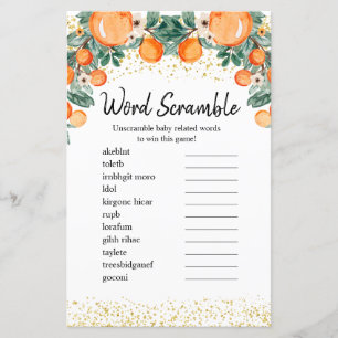 Word Scramble Game Citrus Summer Oranje