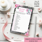 Word Scramble Game Olifant Roze Bloemen Flyer