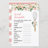 Word Scramble Game Pink Floral Snel gegrift (Voorkant / Achterkant)