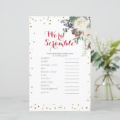 Word Scramble Game Winter White Floral Kerstmis (Staand voorkant)