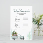 Word Scramble Game Winter Woodland Pine Trees (Staand voorkant)