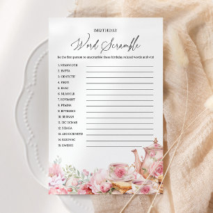 Word Scramble Roze Bloemen Thee Verjaardag Party G