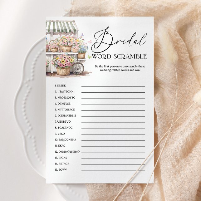 Word Scramble uit de markt Vrijgezellenfeest spel (Creator heeft geüpload)