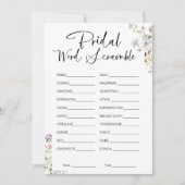 Word Scramble Vrijgezellenfeest Game Kaart (Voorkant)