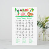 Word Search Game in Barnyard-Baby shower (Staand voorkant)