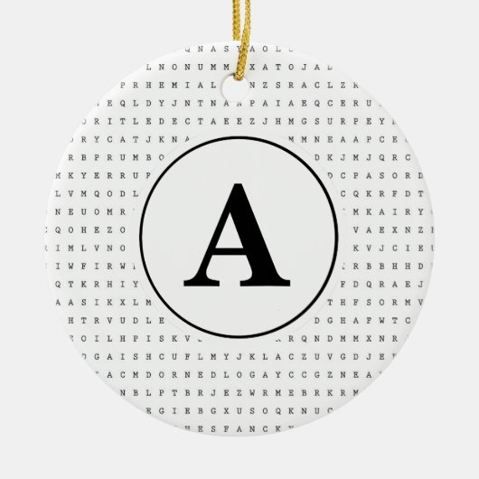 Word Search Puzzle Monogram Keramisch Ornament (Voorkant)