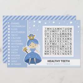 Word Search Puzzle. Tooth Fairy Party-spel