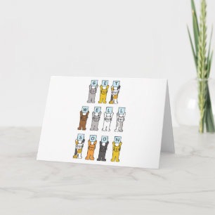 Word snel gezond Cartoon Katten Kaart