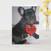 Word snel gezond Franse Bulldog Kaart (Gele Bloem)