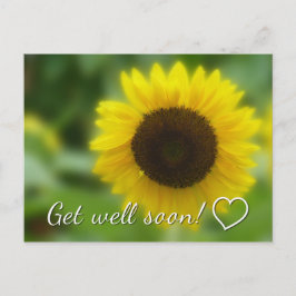 Word snel gezond: Heldere en vrolijke zonnebloem Briefkaart
