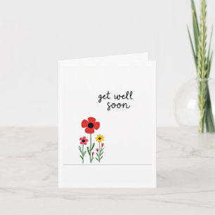 Word snel gezond Kaart met bloemen