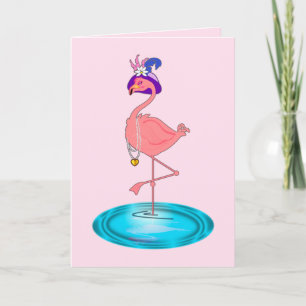Word snel gezond met flamingo kaart