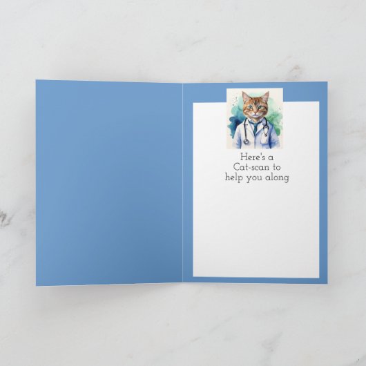 Word snel goed Grappig Kat Scan Dokter Dier Kaart (Binnen)