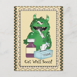 Word snel goed Monster begroeting briefkaart