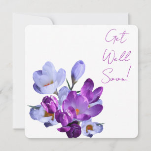 Word snel goed paarse bloemen mooi plezier feestdagenkaart