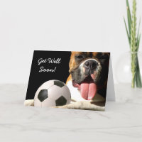 Word snel goed voetbal bokser wenskaart