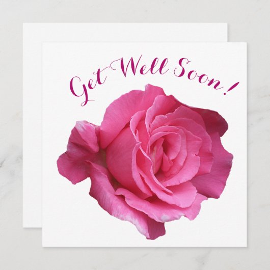 Word snel roze roos mooie bloemen feestdagenkaart (Voorkant / Achterkant)