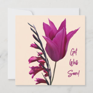 Word snel roze tulpenbloem bloemig schattig feestdagenkaart