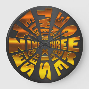 Word Time Clock Fancy Grote Klok