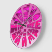 Word Time Clock Hot Pink Grote Klok (Hoek)