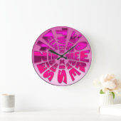 Word Time Clock Hot Pink Grote Klok (Huis)