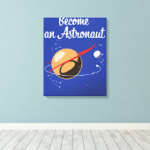 Word vandaag astronaut! canvas afdruk (Insitu (Houten vloer))