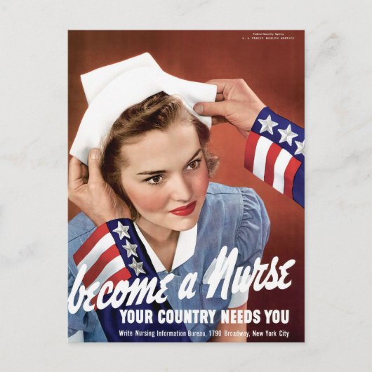 Word verpleegster briefkaart (Voorkant)