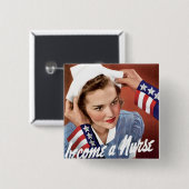 Word verpleegster vierkante button 5,1 cm (Voorkant /achterkant)