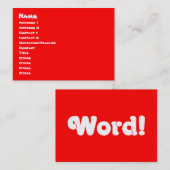 Word! Visitekaartje (Voorkant / Achterkant)