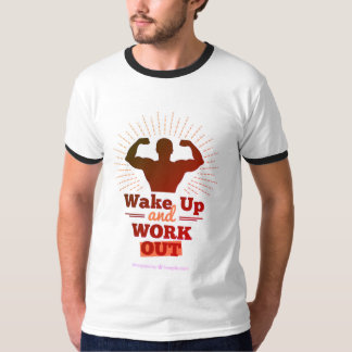Word wakker en werk uit t-shirt