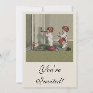 Word wakker met de kerstschattige illustratie van  kaart