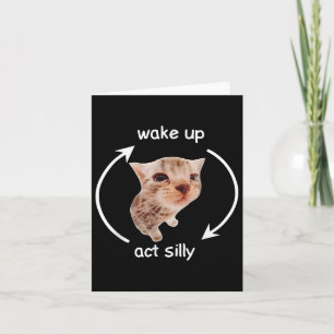 Word wakker word gek _ Huilende banaan kat meme Kaart