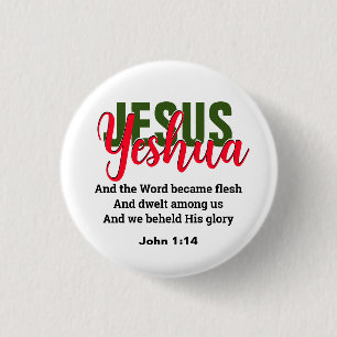 Word Word Flesh YESHUA JESUS Christelijk Ronde Button 3,2 Cm
