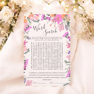 Word Zoeken boho floral vrijgezellenfeest spel