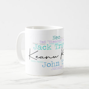 Wordart Keanu avec personnages de cinéma Café Mug