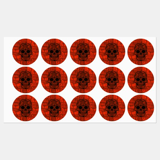 WordArt Skull B Labels (Vel)