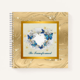 Worden Getransformeerd Citaat Hart en Blauwe Vlind Notitieboek
