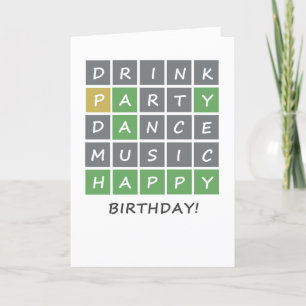 Wordle Birthday Kaart