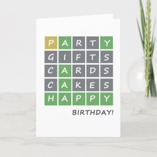 Wordle Birthday Kaart