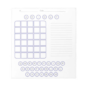 Wordle Scratch Pad Notitieblok - Wit