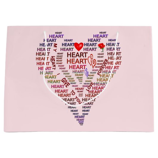 Words of Heart Large Cadeau Sac (Devant)