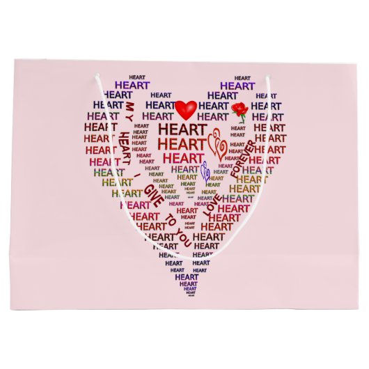 Words of Heart Large Cadeau Sac (Dos)