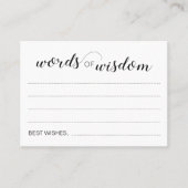 Words of Wisdom Elegant Wedding Conseil Cartes (Devant)