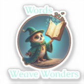 Words Weave Wonders - Wizard Owl Sticker (Recto)
