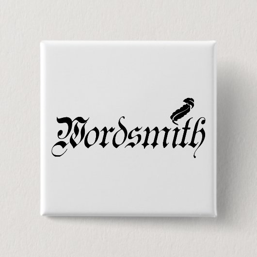 Wordsmith Vierkante Button 5,1 Cm (Voorkant)