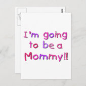 Wordt een mama - Roze en Paarse Briefkaart (Voorkant / Achterkant)