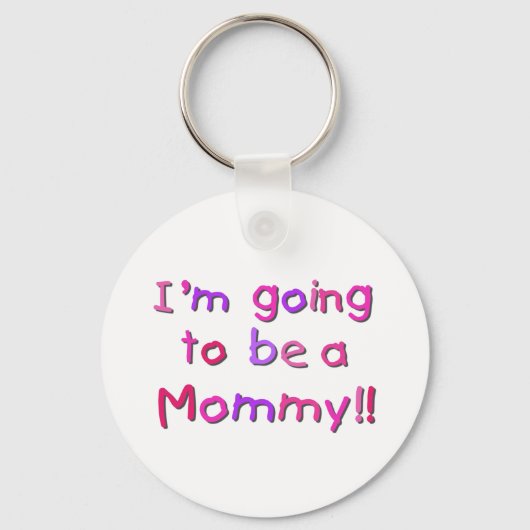 Wordt een mama - Roze en Paarse Sleutelhanger (Voorkant)